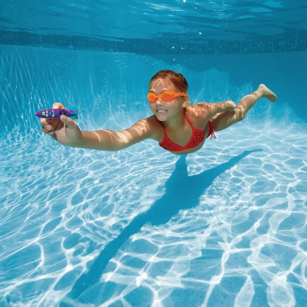 Couleurs vives pour une orientation facile sous la surface de la piscine.
