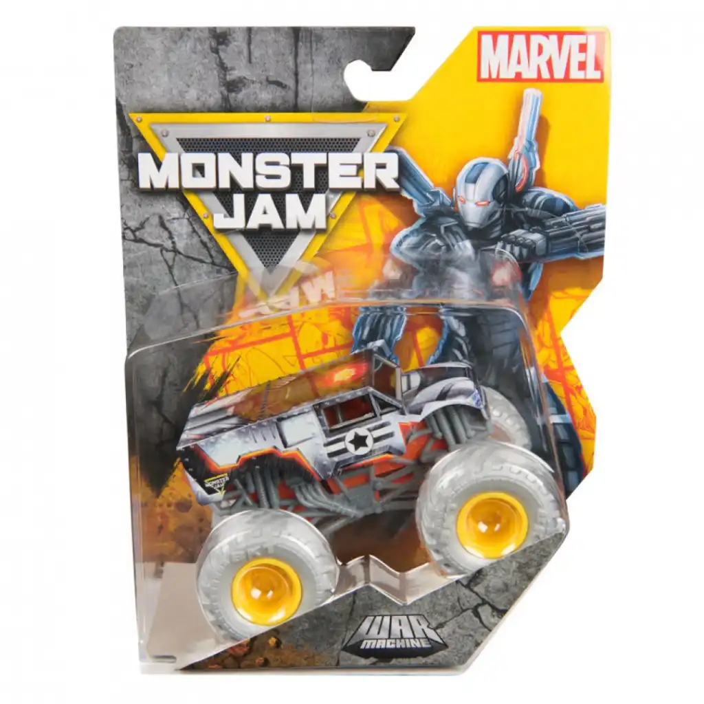 Finition détaillée du monster truck de collection en métal moulé.