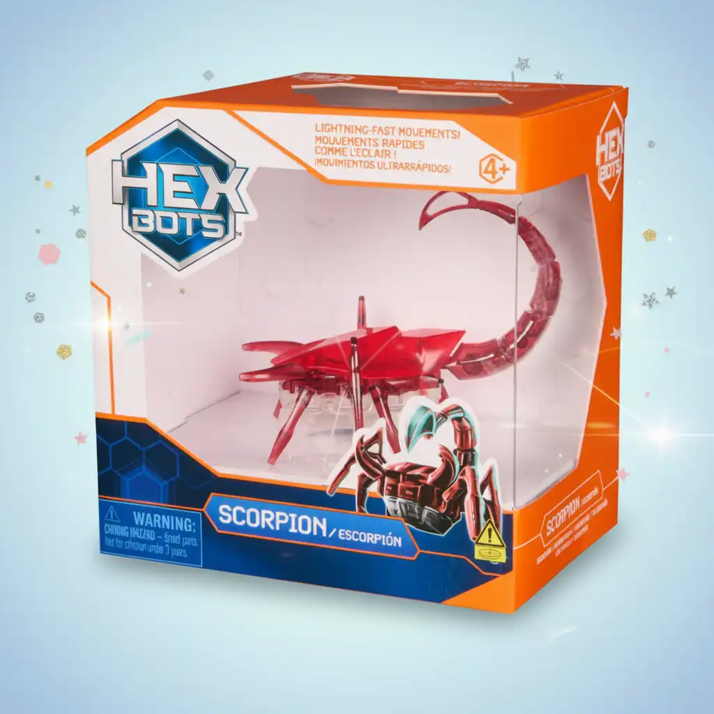 Finition de qualité et détails réalistes du scorpion robotique rouge.