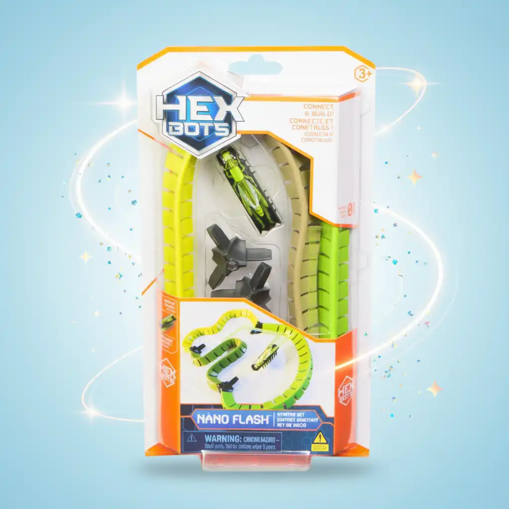 Finition détaillée du scarabée robotique vert Hex Bots.