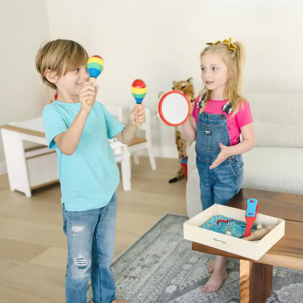 Instruments en bois finement travaillés pour une expérience musicale parfaite pour vos enfants.