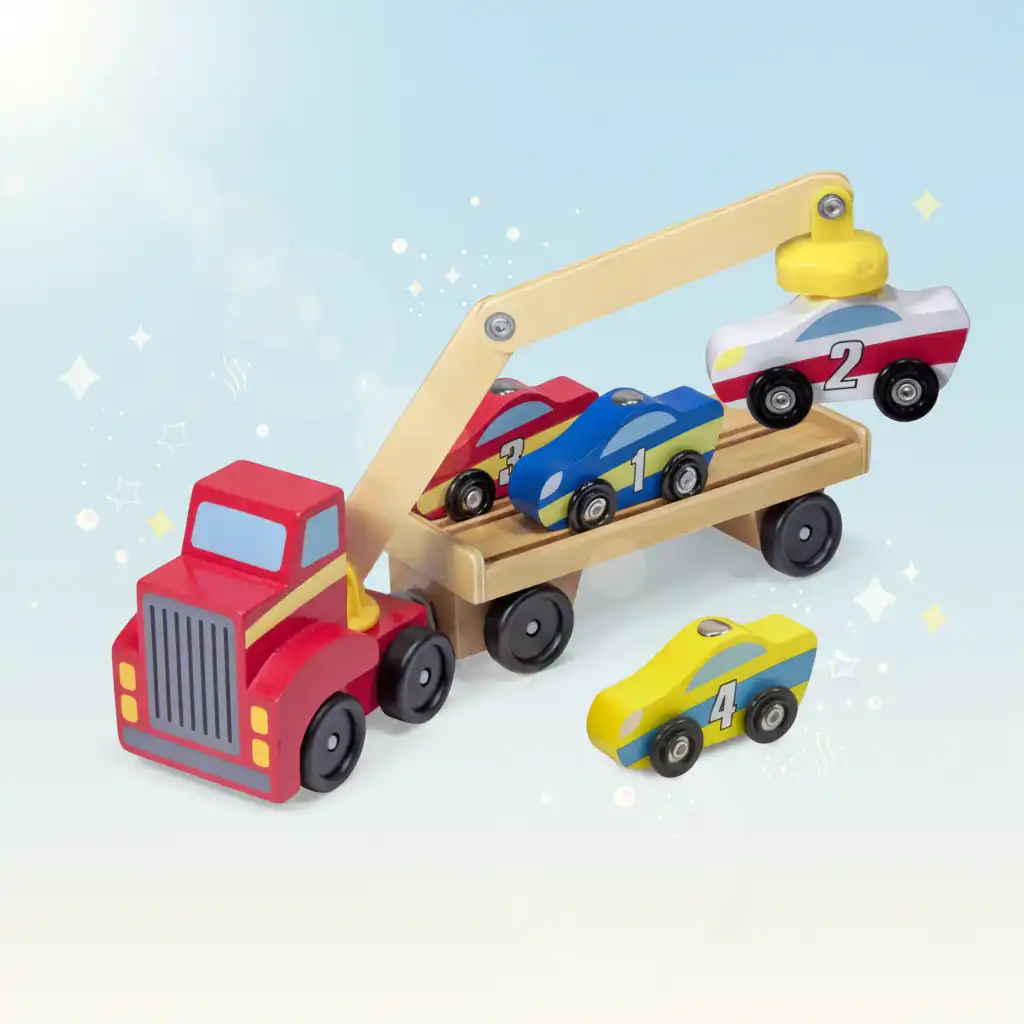 Découvrez les couleurs et les chiffres avec chaque voiture chargée.