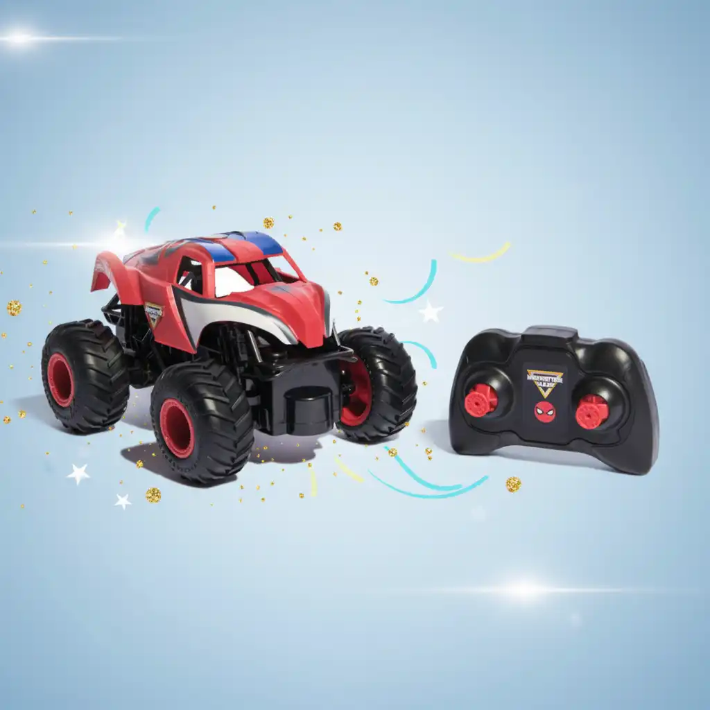 Vivez des missions héroïques avec le truck télécommandé Spider-Man.
