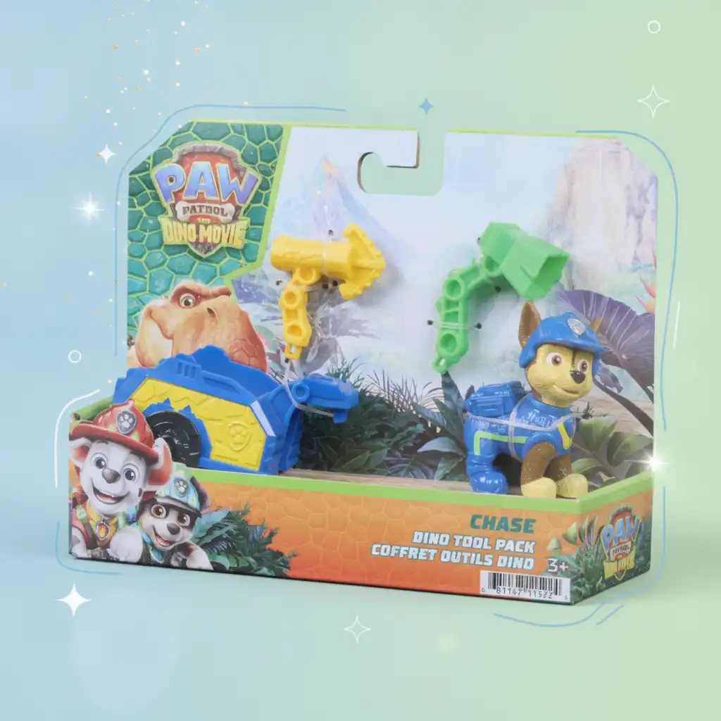 Figurine Chase finement détaillée avec équipement authentique du film.